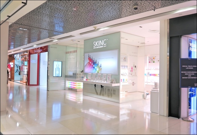 The bright, white store inside Orchard Turn 